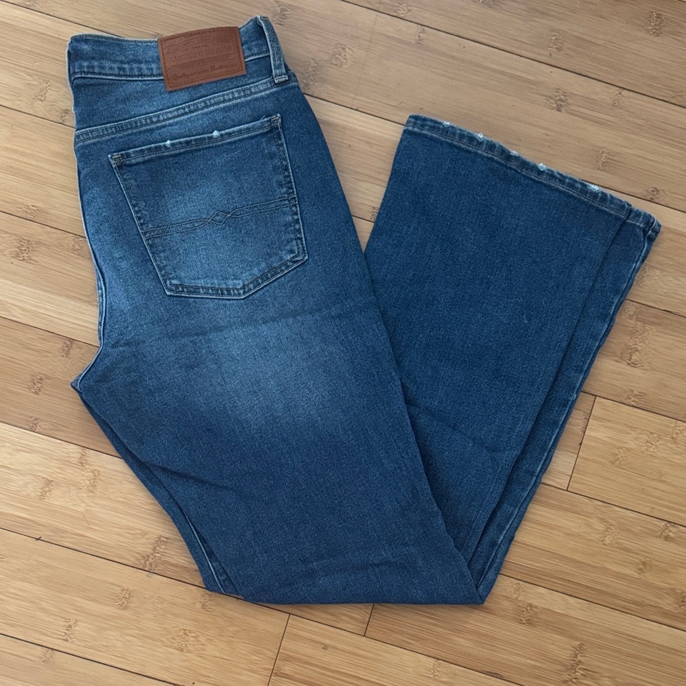 Lucky Brand Dark Blue High-Rise Wide Leg Jeans